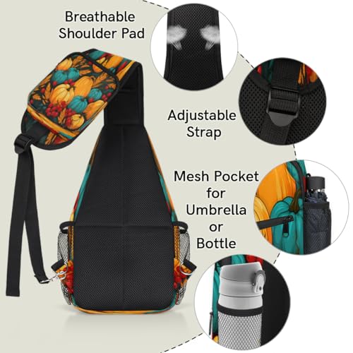 Mochila tipo bandolera azul para viaje y senderismo miniatura 4