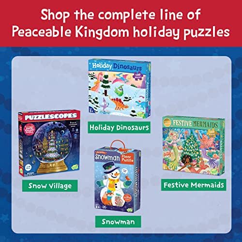 Peaceable Kingdom Shimmery Christmas Tree Floor Puzzle – Giant Floor Puzzle for Kids Ages 3 & up – Fun-Shaped Puzzle Pieces – Great for Classrooms 6 5189Re14HmL. AC