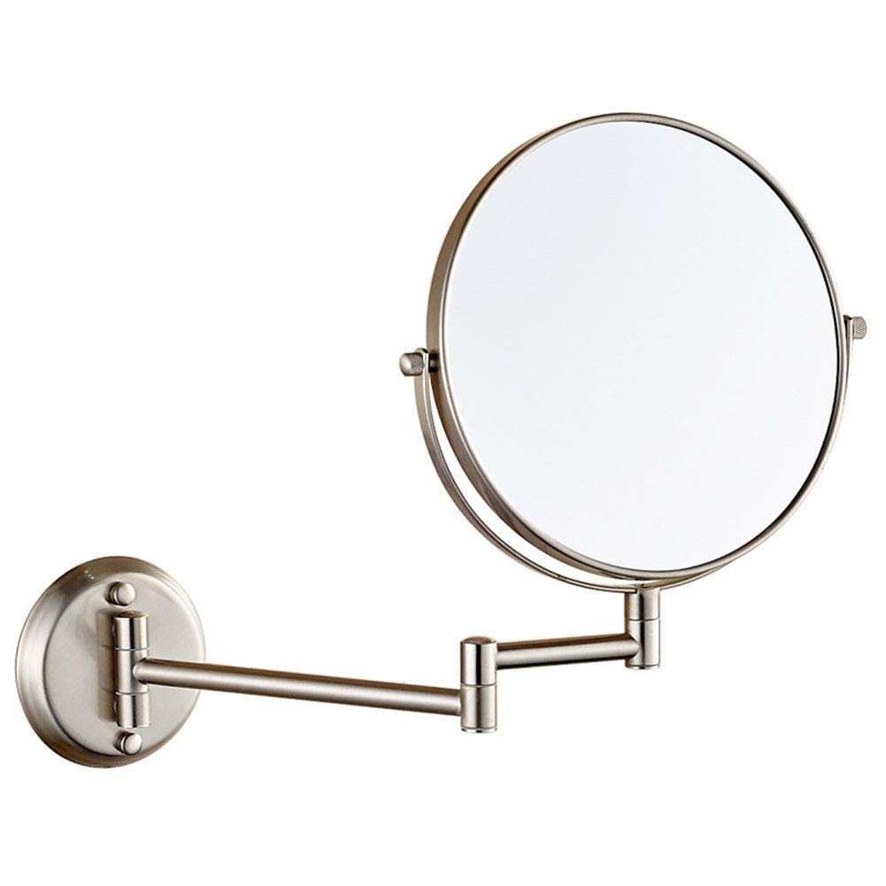 Miroir maquillage mural de salle de bain grossissant 3X en nickel brossé premium