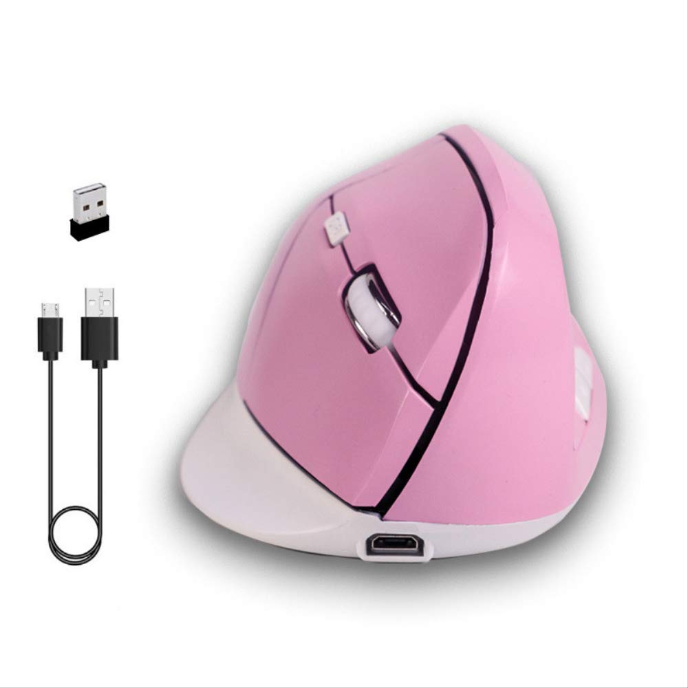 Ratón ergonómico vertical inalámbrico 2.4G para trabajar con máxima comodidad rosa 2