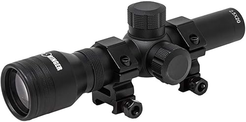 Dead Ringer Alcance de escopeta de 0.098 x 0.787 in en concha con soportes, alcance compacto para pistola, negro