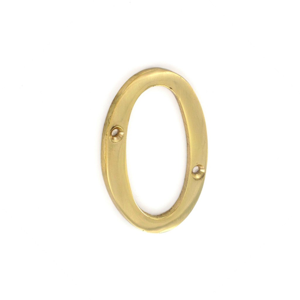 Discount Hardware Gold Sec 75Mm Brass Numeral 0 S2500
