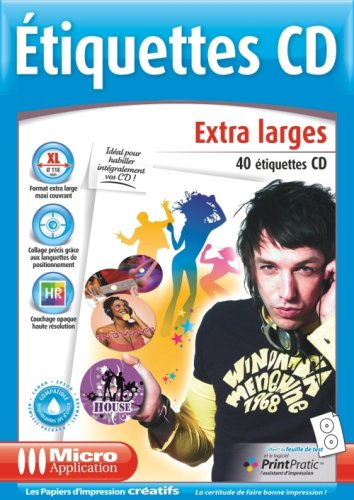 Micro Application - Papier Etiquettes CD Extra larges - 50 Etiquettes