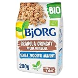 BJORG Granola Classica Avena Integrale Croccante Bio, Cereali da Colazione Biologici, Senza Zuccheri Aggiunti, Ricchi di Fibre, per Vegani e Vegetariani, 280g