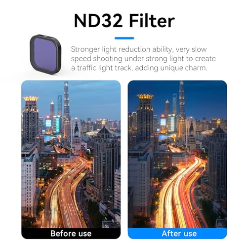 Image of TELESIN 2-Pack Lens Filter ND32 ND64 Neutral Density ND Filter Set for GoPro Hero 13 Black Lens Protector Multi-Coated HD Glass for GoPro 13 Accessories Filter