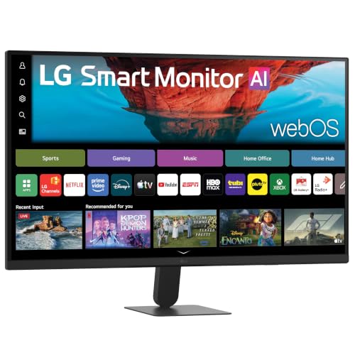 Image of LG 32U701SB-B 32-inch Smart 4K UHD (3840 x 2160) Professional Monitor 60Hz, HDR10, webOS, Built-in Speaker, Switch, HDMI, Tilt Stand, Black