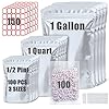100 Pack Mylar Bags for Food Storage with 100x300cc Oxygen Absorbers - 9 Mil 10"x14", 9Mil 6"x9", 9Mil 4.3"x6.3" - Resealable Bags for Packaging Products & Ziplock Food Grade Bag for Storage