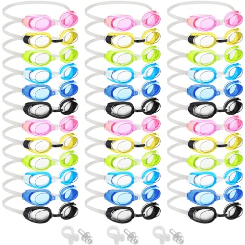 Seenelling 36 Pack Swim Goggles bulk Swimming Glasses No Leaking Anti Fog pool Goggles with 36 pairs...