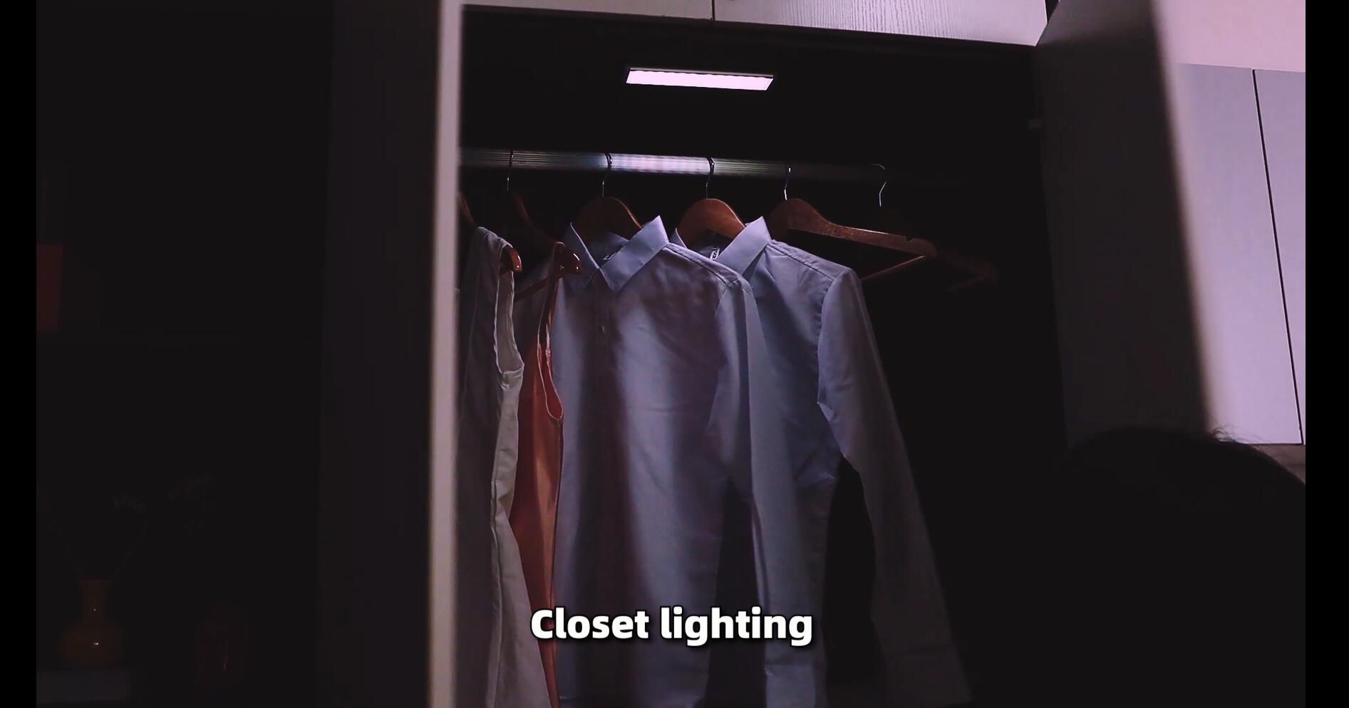 Image of Under Cabinet Lights Wireless, 58-LED Rechargeable Motion Sensor Closet Lights with Remote Control, RGB Color Changing Under Counter Lights for Kitchen, Pantry, Bedroom, Stairs, 4 Pack