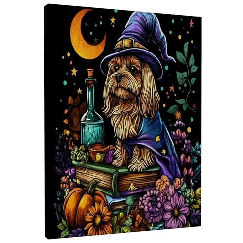Decoración de Halloween de perro Yorkie para alegrar paredes vacías en el hogar