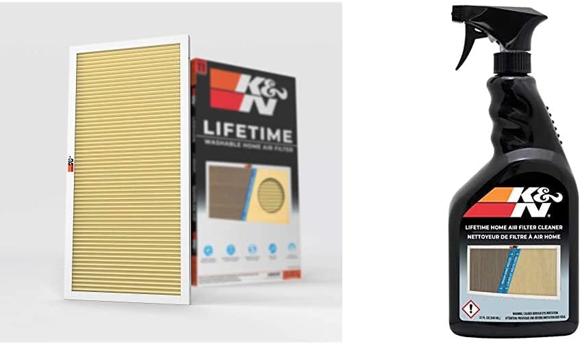 K&N 16x20x1 HVAC Furnace Air Filter & K&N 99-6010 Furnace filter cleaner bundle