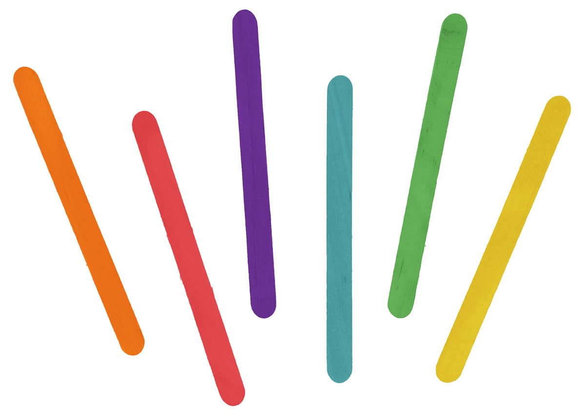 INNSPIRO 150u Standard Mix Colour Wooden Pole Sticks for DIY Crafts, Crafts, DIY, Decorating and Projects Children's Crafts