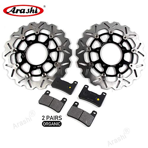 Arashi Front Rear Brake Disc Rotors And Pads For Suzuki Gsxr 600 750 2006-2007 / Gsxr 1000 2007-2008 Motorcycle Replacement Accessories Black Gsx-R600 Gsx-R750 Gsx-R1000 #TOP1