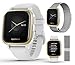 Garmin Venu Sq GPS Fitness Smartwatch Extra Style Band Bundle | Includes PlayBetter Milanese Metal Watch Band (Silver) | Women