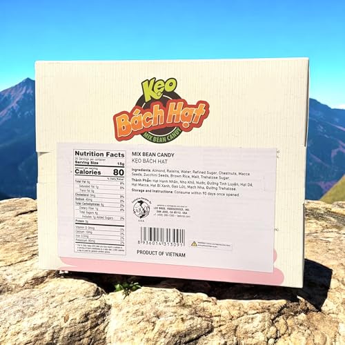 Image of Combo - Mix Bean Candy and Spicy Garlic Peanuts - Keo Bach Hat va Dau Phong Toi Ot - 14 Oz per Box and 7 Oz per Can with 2 Iterms per Order