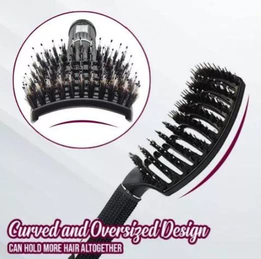 Miniatura 5 de Heykomi - Cepillo desenredante Sotti Kotha, cepillo desenredante de cerdas de nailon, curvado y ventilado para desenredar en húmedo o seco, cepillo