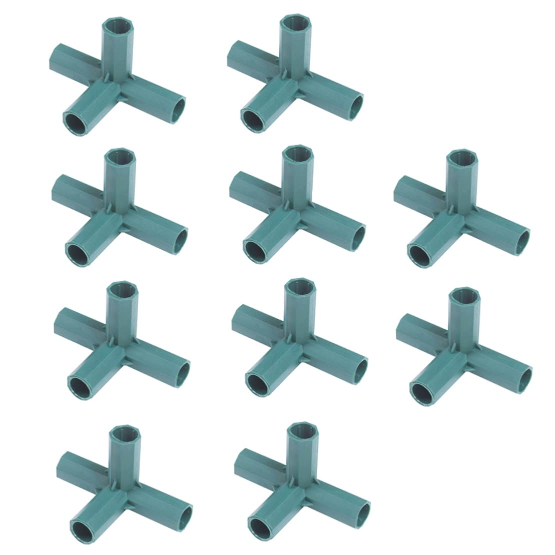 Gcroet 11mm Plastic 4 Way Connector Fittings Support Heavy Duty Greenhouse Frame Furniture Connectors 10PCS-Frame Connectors Canes Connectors Plant Stakes Gardening Framework Building Connectors