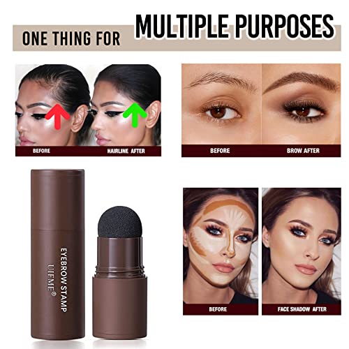 Eyebrow Stamp Stencil Kit And Brow Stamp Shaping Kit-Long Lasting Eyebrow Stamp Waterproof,Eyebrow Stamp Tool Kit With 10 Styles Reusable Eyebrow Stencils(Dark Brown) #TOP4