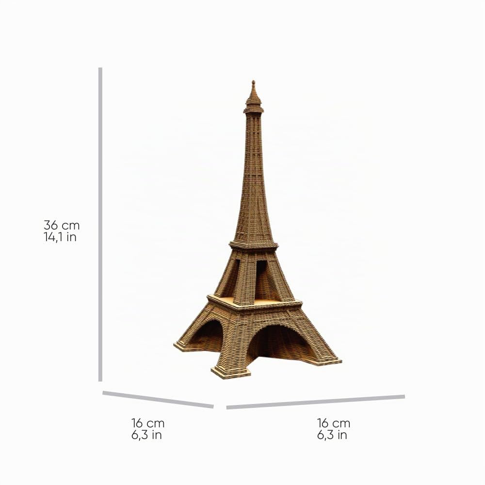 Tour Eiffel Puzzle 3D en Carton – Maquette à Monter | 224 Pièces, 36 × 16 × 16 cm – Kit Sculpture DIY à Peindre, Matériaux Recyclés, Ados & Adultes, Idée Cadeau Déco