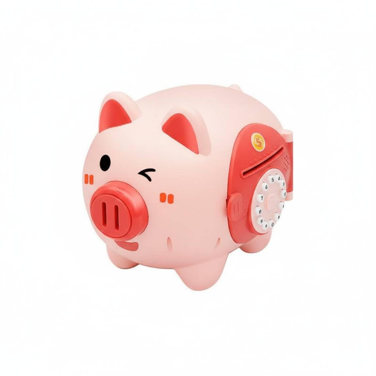 Tirelire Électronique Enfant Tirelire Coffre Économies Boîte Didactique avec Entrée Automatique des Billets Verrou à Code et Effets Sonores Adaptée, Rose