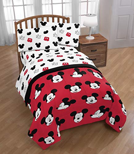 image for Jay Franco Disney Mickey Mouse Cute Faces 5 Piece Full Bed Set - Inclu