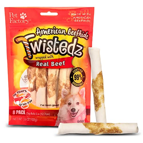 Pet Manufacturing Unit Twistedz American Beefhide 5 Chip Rolls Canine Chew Treats W Actual Beef Meat Wrap  8 Depend1 Pack  Cucciolini Doodles Pet manufacturing unit twistedz american beefhide 5 chip rolls canine chew treats w actual beef meat wrap  8 depend1 pack   cucciolini doodles