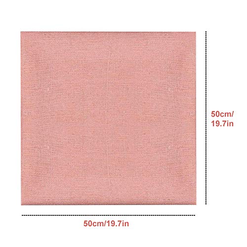 XCOZU 4 Pcs Natural Linen Embroidery Fabric, Cross Stitch Cloth Material for Making Garment, Craft, Needle Work and DIY Decoration (4 Colors, 50x50cm)
