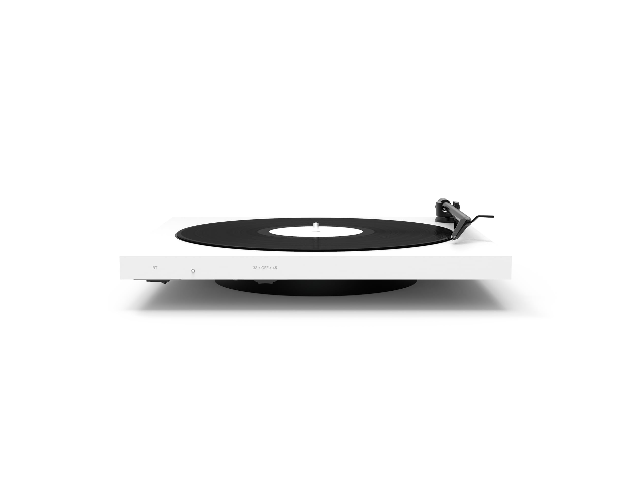Tone Turntable – minimalistyczny gramofon z Bluetooth, wbudowanym przedwzmacniaczem fono, kompatybilny z każdym głośnikiem Bluetooth, napędem pasowym, Tone Factory - Made in Europe (biały)
