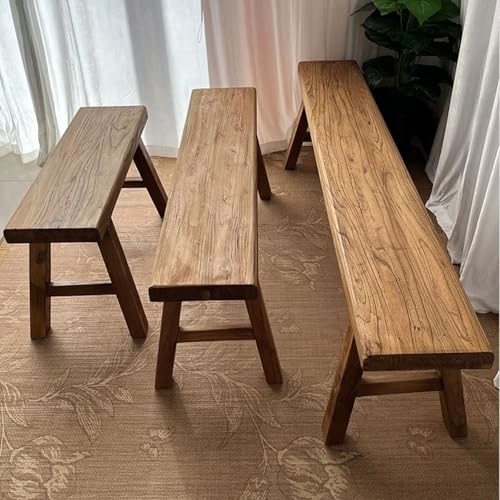 Banc de ferme en bois massif rustique pour entrée et salon - 2