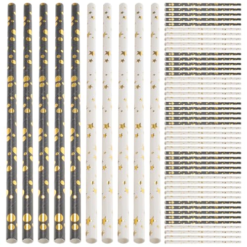 100 pitillos desechables de papel FRCOLOR con foil dorado miniatura 1