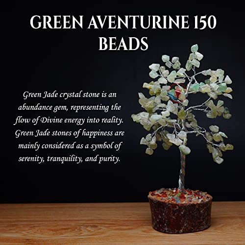Image of REMEDYWALA Charged Energized Green Aventurine Crystal Tree for Reiki Healing, Stone Tree Showpiece for Good Luck Home Decor, Green Aventurine Tree 150 Beads