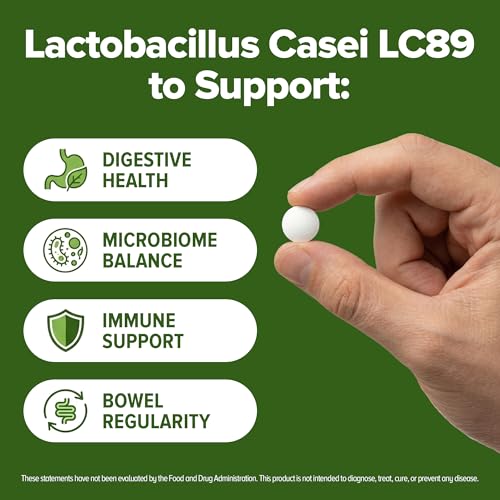 Image of Lactobacillus Casei Probiotic 240 Tablets (4 Month Supply) - 3 Billion CFU - Studied Strain LC89 - Digestive Health & Bowel Support - GMP Certified (240, Lactobacillus Casei)