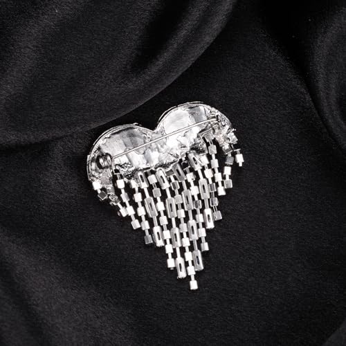 Image of LAXPICOL Vintage Cute Red Love-Heart Austrian Crystal Brooch Broach Pin for Women