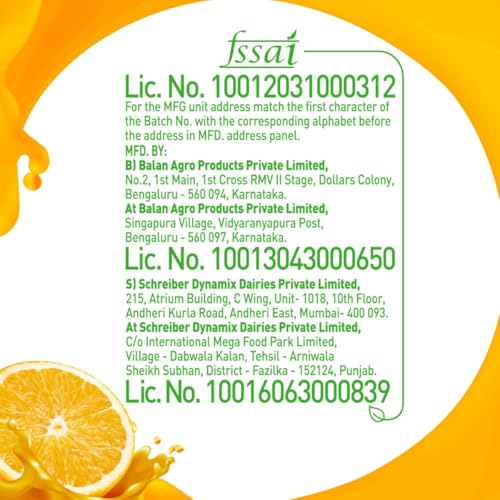 Image of B Natural Orange Juice, Enriched with Vitamin C & E, 1 litre (Pack of 3)