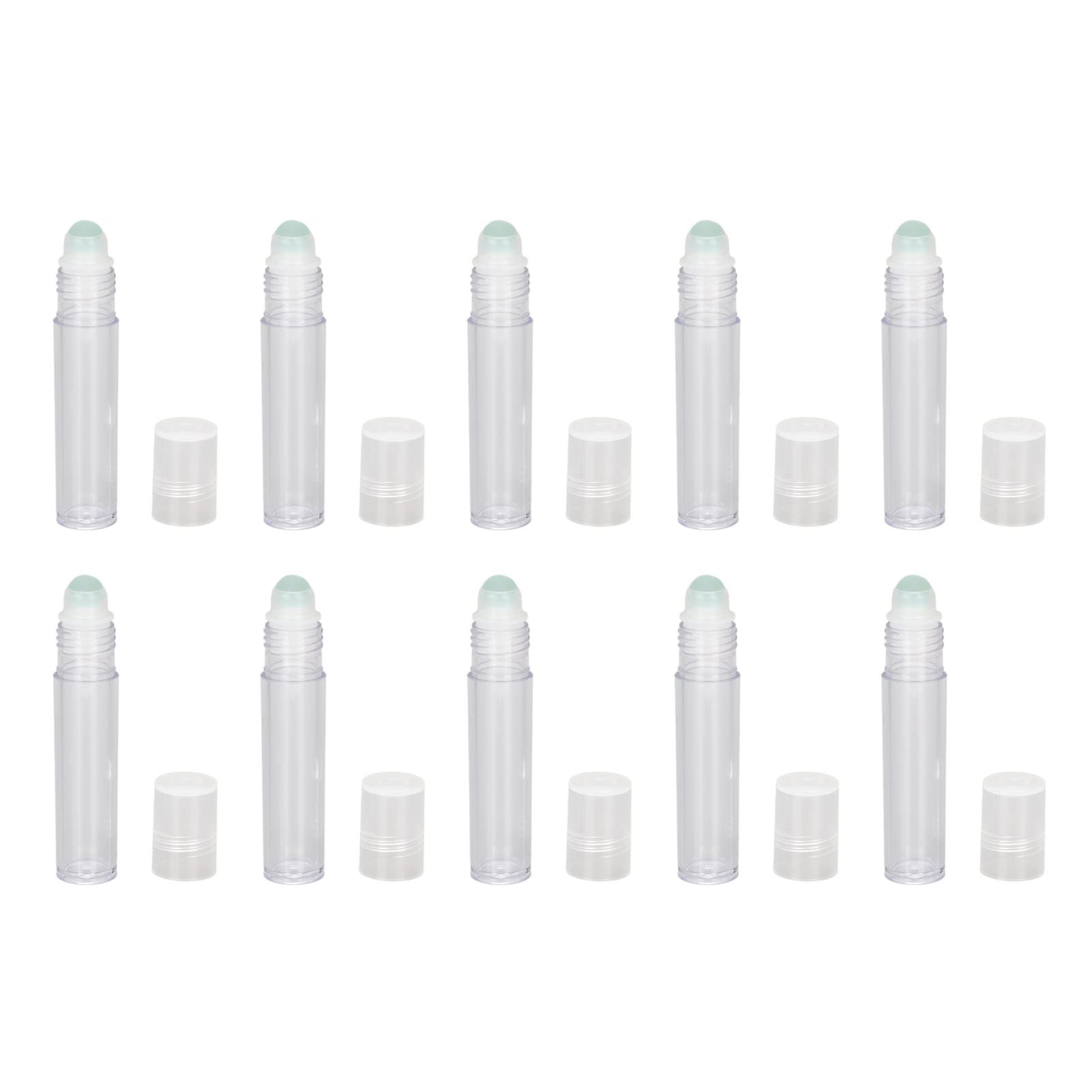 10 botellas de 7 ml roll-on de plástico, portátiles, vacías, rellenables, perfume, aceite esencial, roll-on