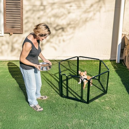 Image of FXW Rollick Unleashed Dog Playpen for Indoor, Yard, RV Camping, 24 inch 6 Panels for Small and Puppy Dogs│Patented