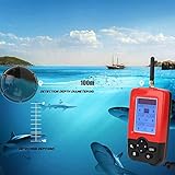 Sensor de sonda inalámbrico con sensor de temperatura del agua incorporado. Muestra la temperatura del agua en ° C o ° F. Muestre iconos de peces y actualice los contornos del fondo del mar en tiempo real (hierba, arena y rocas).
