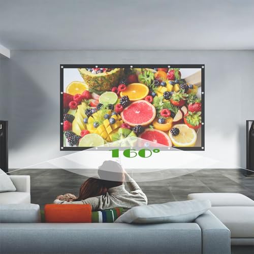Image of Projector Screen Portable Movie Screen for Outdoor Indoor,4K 16:9 HD Foldable Wrinkle-Free Screen,1.1 GAIN,160Viewing,Support Front Rear Projection with 16 Sticky Hooks & 8 Nail Hooks (100 INCH)