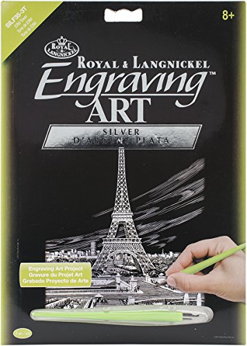 ROYAL BRUSH Silver Foil Engraving Art Kit, 8-Inch by 10-Inch, Eiffel Tower