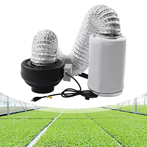 Leblett 6 Inch 410Cfm Inline Fan With Speed Controller, Powerful Ventilation System W/Carbon Filter And 8 Feet Of Ducting For Grow Tent, Hydroponics #TOP1