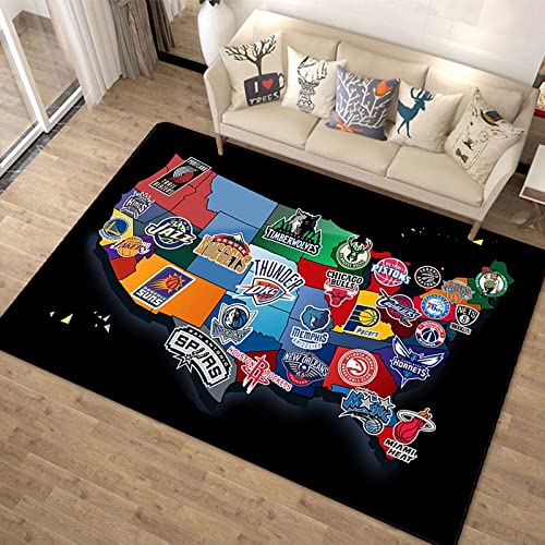 SUJIN Schöner Teppich, NBA Basketball Teppiche, Trendige Fußmatten für Jungen 60x90cm