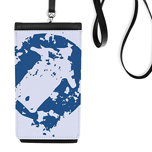 Porte-monnaie cadeau en cuir suspendu avec symbole bleu de la paix rond