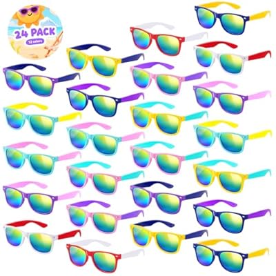 Mikulala 24 Pares de Gafas de Sol para Niños, Gafas de Sol Colores Neón a Granel - Detalles para Fiestas Infantiles, Regalos para Cumpleaños y Suministros para Fiestas | Ya disponible en tu tienda friki favorita! En mundofriki.es!