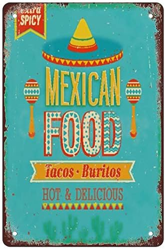 Mexican Food Retro Wall Decor Shop Funny Tin Sign Garage Home Decor Art Poster Vintage Bakery Kitchen Cafe Wall Decoration 8x12 Inch