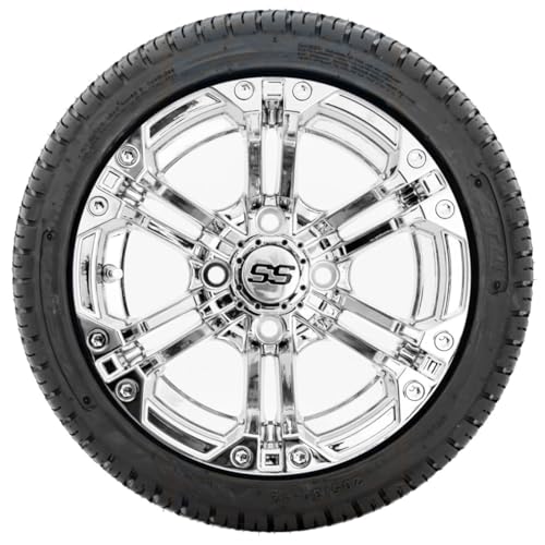 GTW 12 Inch Golf Cart Wheels and Tires Combo | Chrome