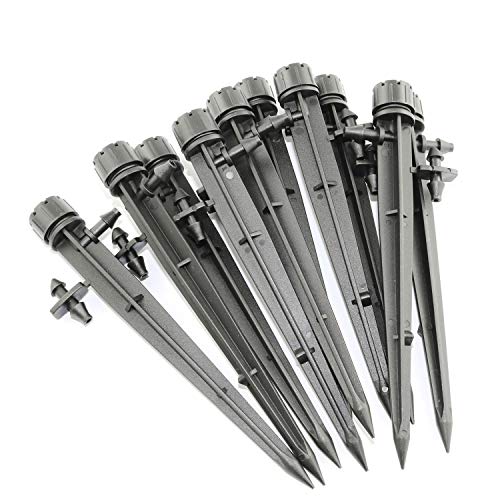 DGZZI 20pcs Adjustable Irrigation Drippers Garden Sprinkler 360 Degree 8 Holes Water Flow Irrigation Drippers Connector for 4/7 MM Tube