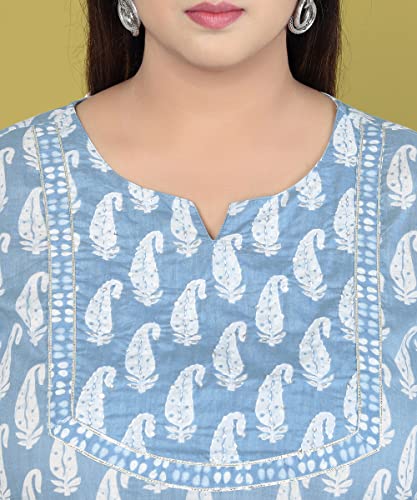 Image of MIRCHI FASHION Pure Cotton Plus Size Straight Kurta Set with Dupatta | 3 Piece Summer Ethnic Kurta Pant Set | Office Wear Salwar Suit for Women