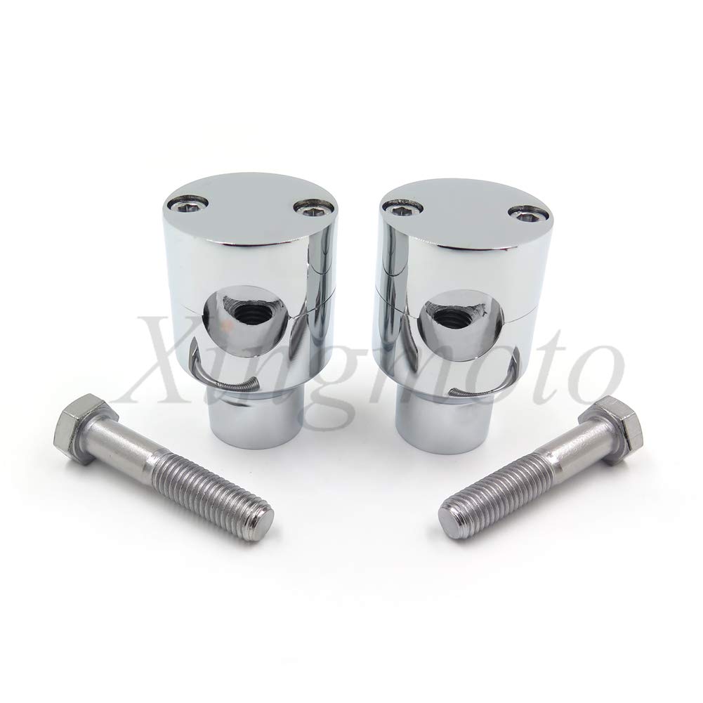 NBX- Motorrad Chrom Shorty rund 7/8" 22mm Lenker Riser für Harley Kawasaki Yamaha V-Star 650 VTX 1300 Valkyrie Boulevard Intruder Volusia