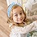 AMCAMI Blue Sequin Knot Headband for Girls, Toddler Headbands, Cute Knotted Hair Bands Baby to Little Girls Hair Accessories Set - Rainbow Birthday Fashion Elastic