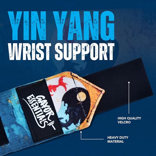 Image of Gayor Essentials Wrist Support | Gym Wrist Brace for Men & Women | Adjustable Wrist Wraps for Weightlifting, Crossfit, Workout, Powerlifting (Ying Yang, Free Size)